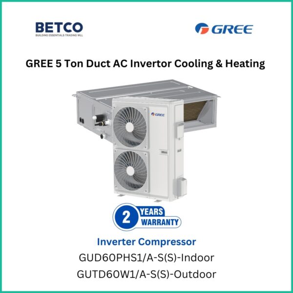 Gree 5 Ton Duct AC Inverter Cooling & Heating – Powerful, Energy-Efficient Climate Control for Large Spaces